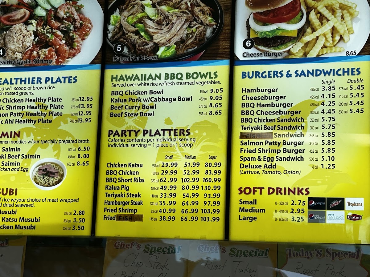 L&L Hawaiian Barbecue Photo Menu 1