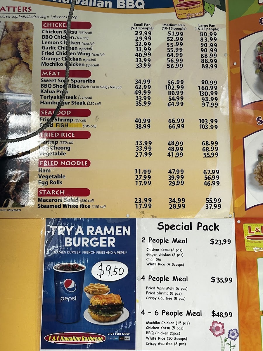 L&L Hawaiian Barbecue Photo Menu 2