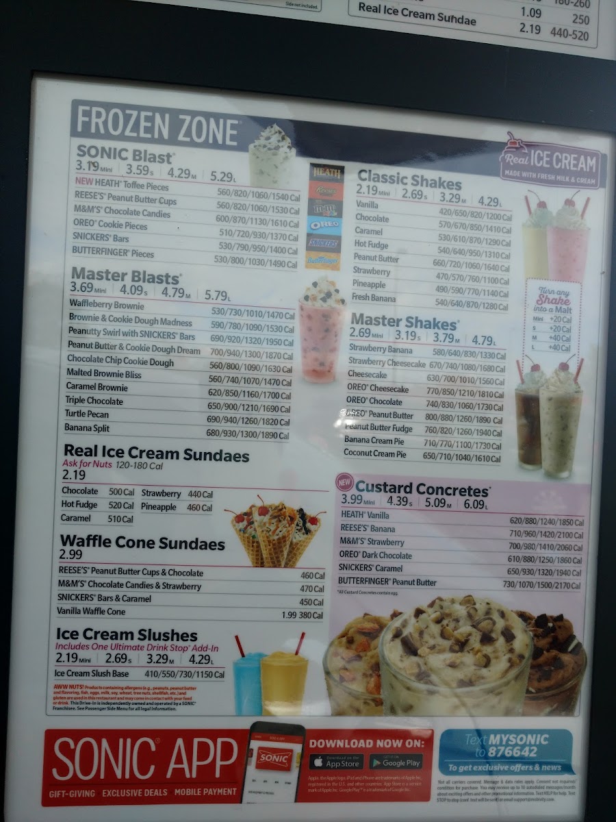 Sonic Drive-In Photo Menu 2