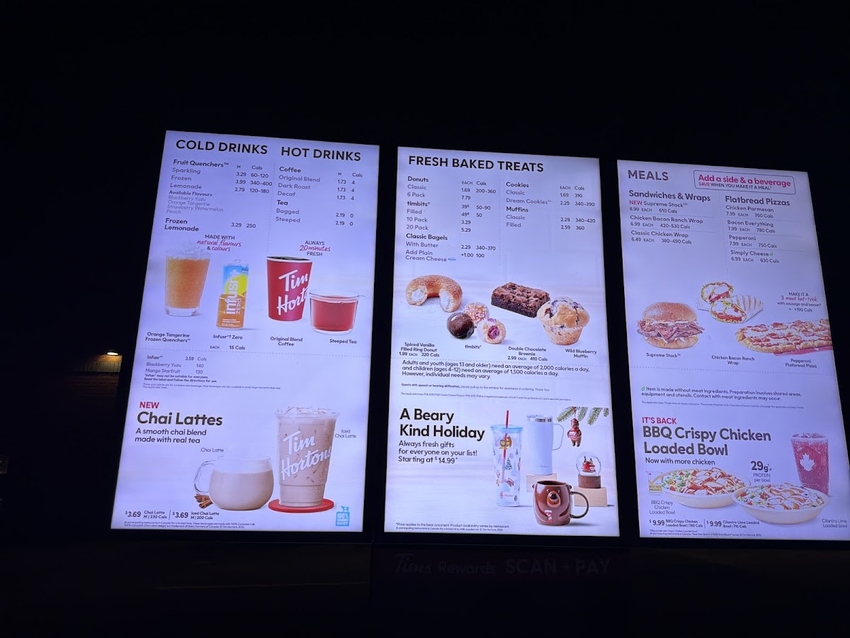 Tim Hortons Photo Menu 1