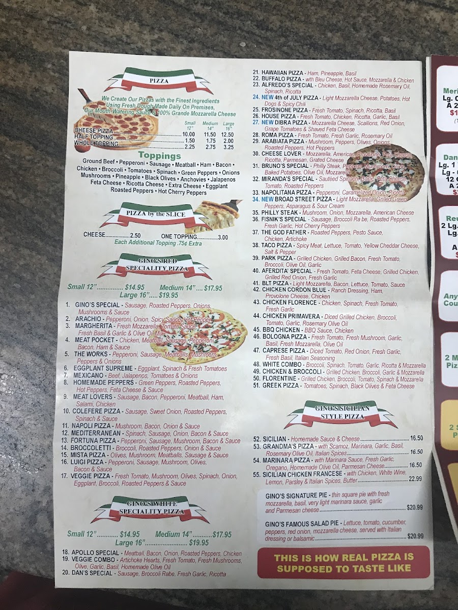 Gino's Pizza Photo Menu 5