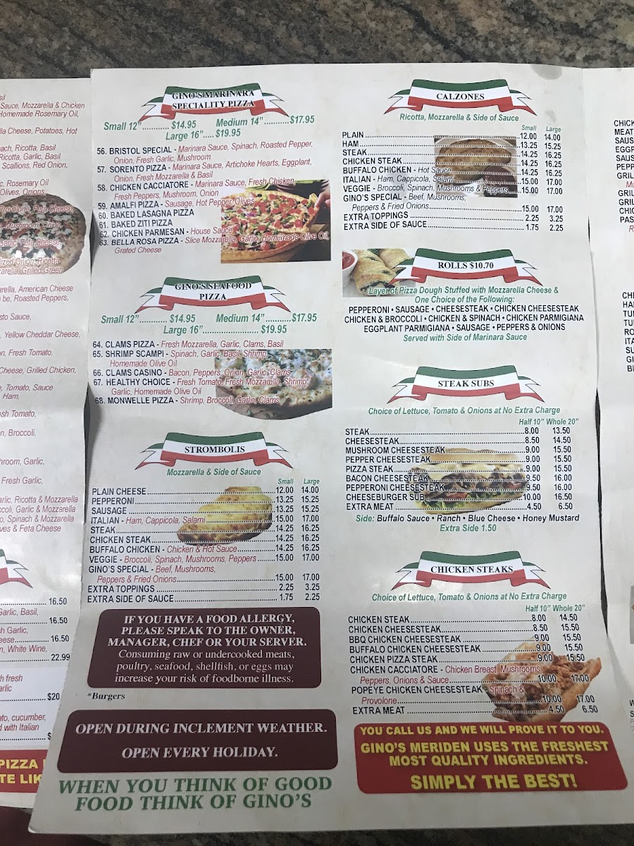 Gino's Pizza Photo Menu 6