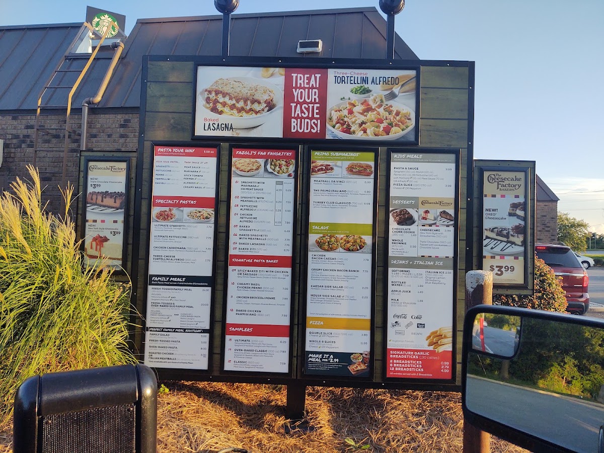 Fazoli's Photo Menu 1