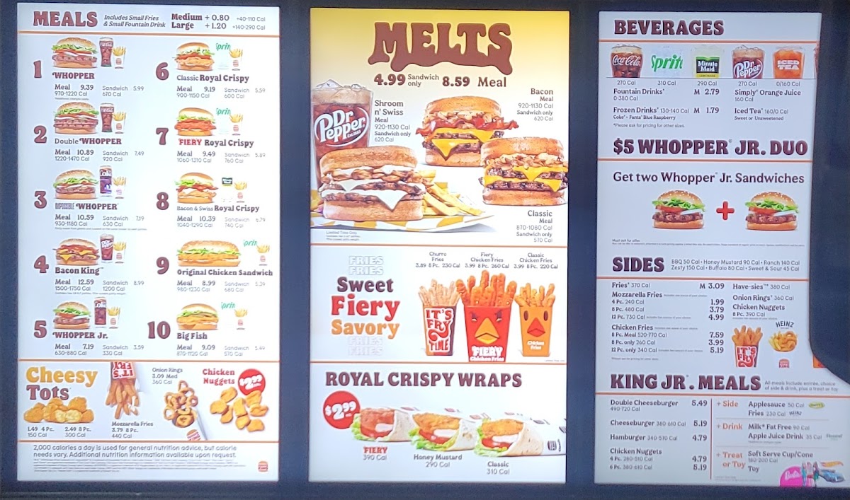 Burger King Photo Menu 1