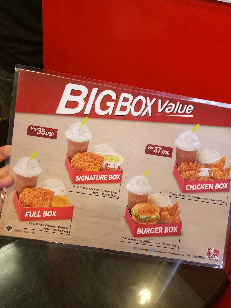 KFC Photo Menu 1