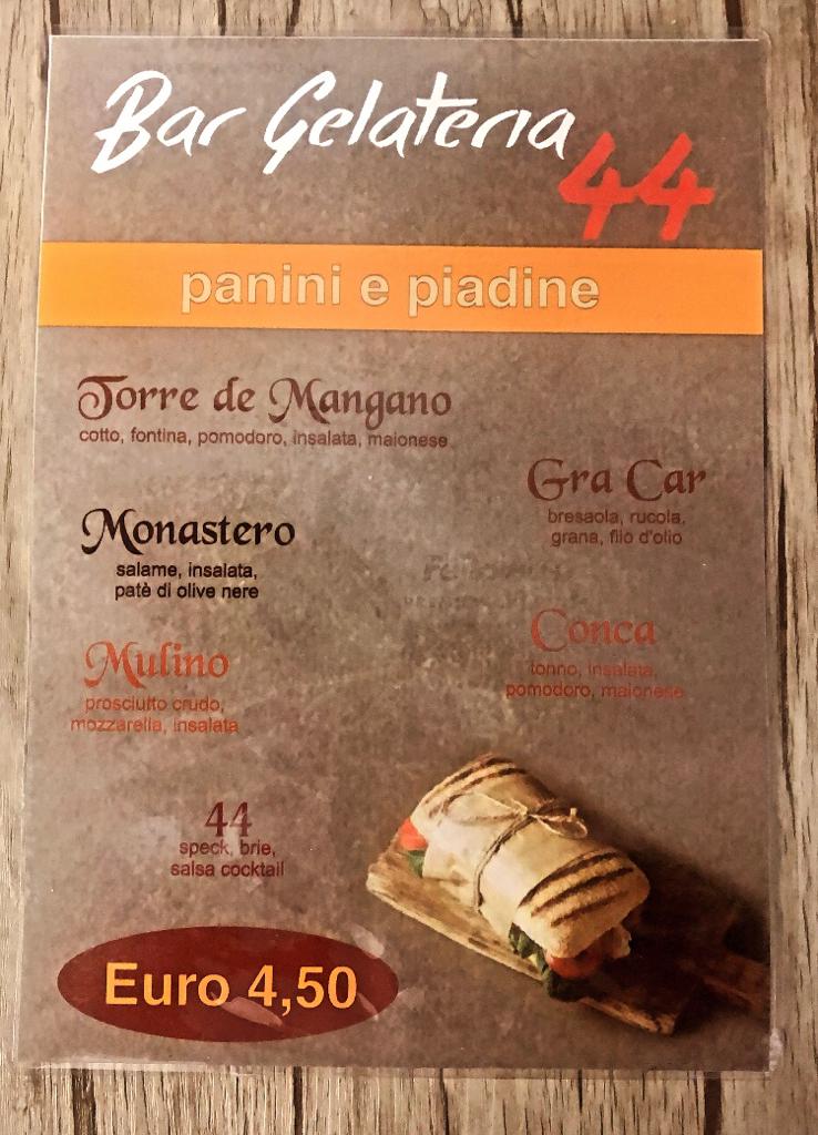 Bar Gelateria pizzeria 44 Photo Menu 1