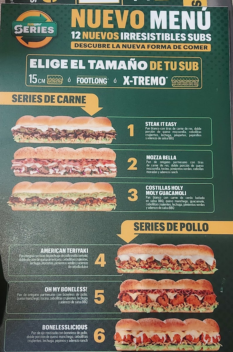Subway Photo Menu 1