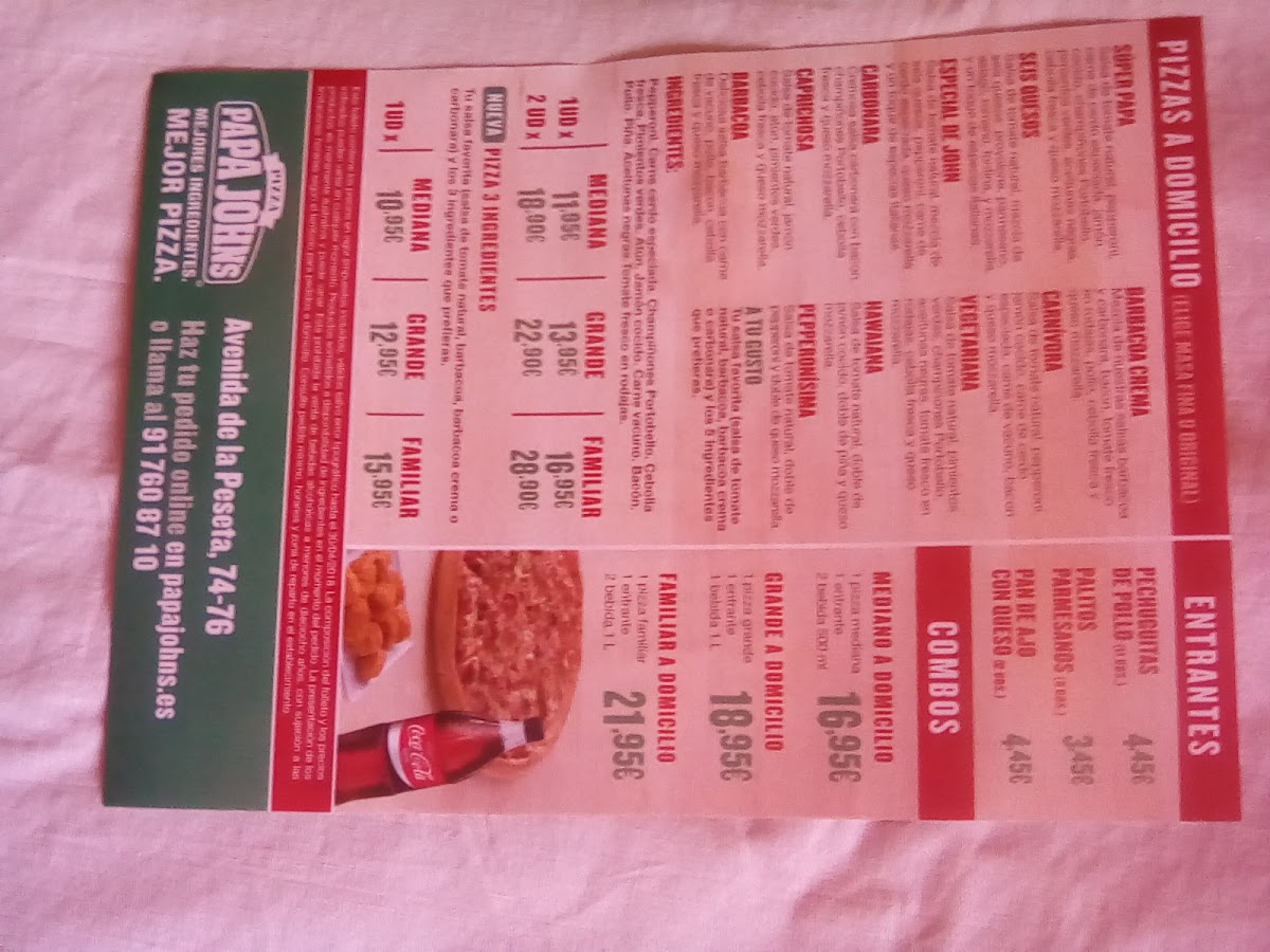 Papa Johns Pizza Photo Menu 3