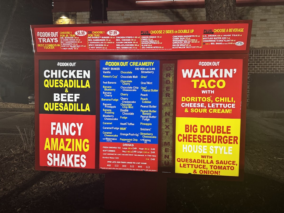 Cook Out Photo Menu 1