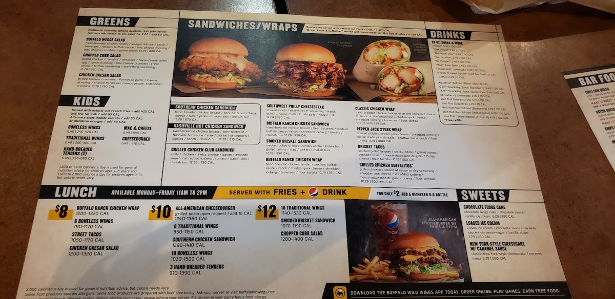Buffalo Wild Wings Photo Menu 6