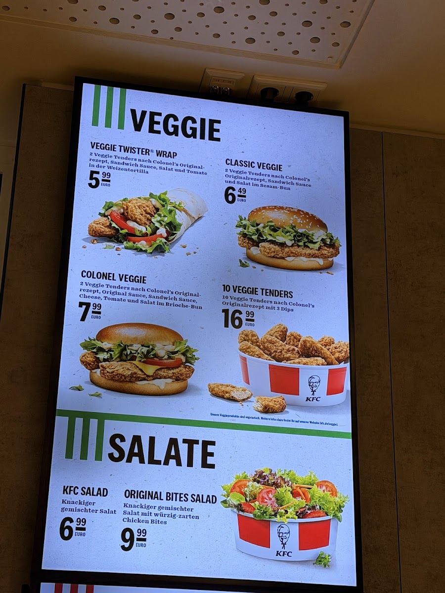 Kentucky Fried Chicken Photo Menu 1