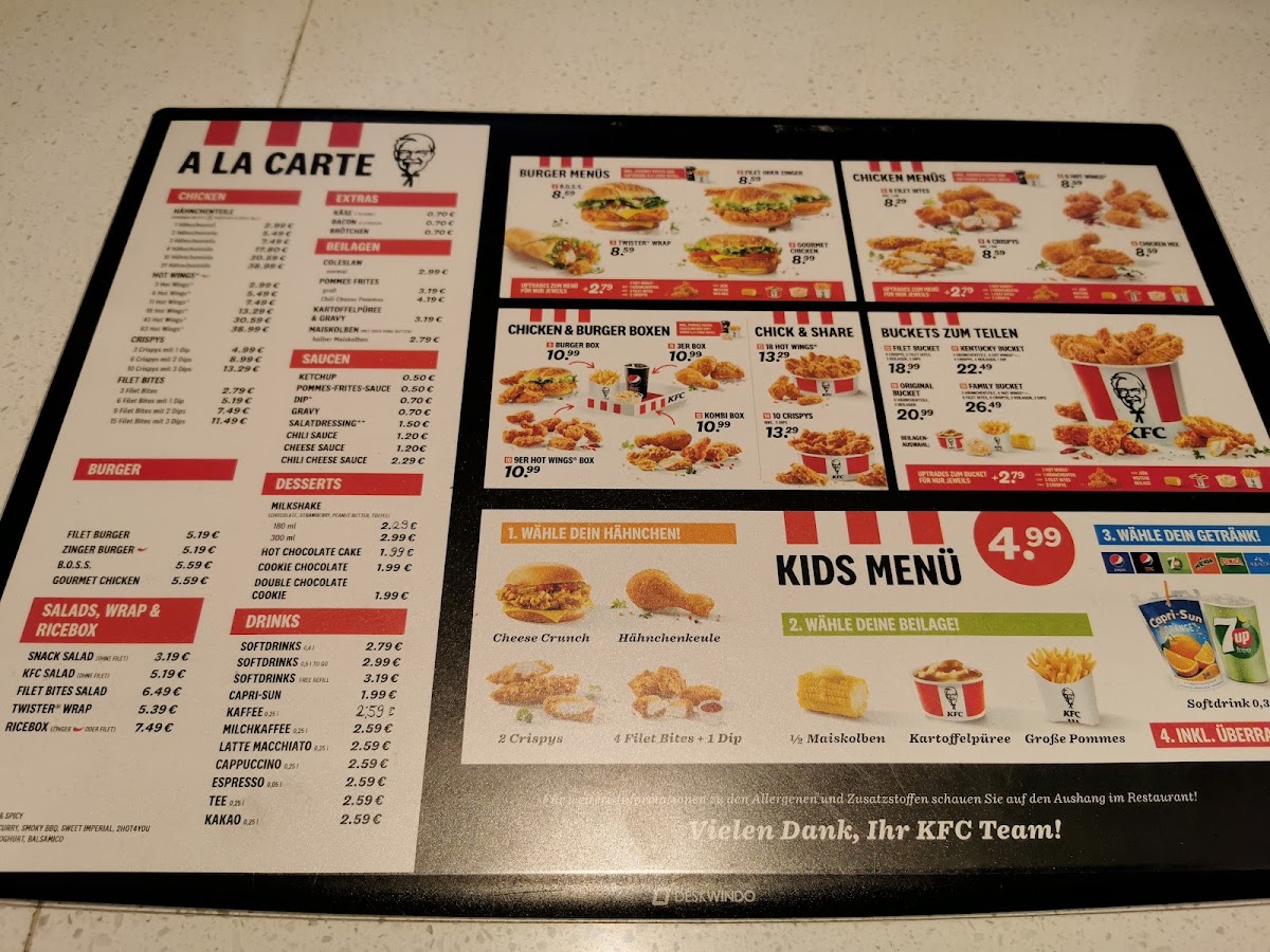 Kentucky Fried Chicken Photo Menu 8