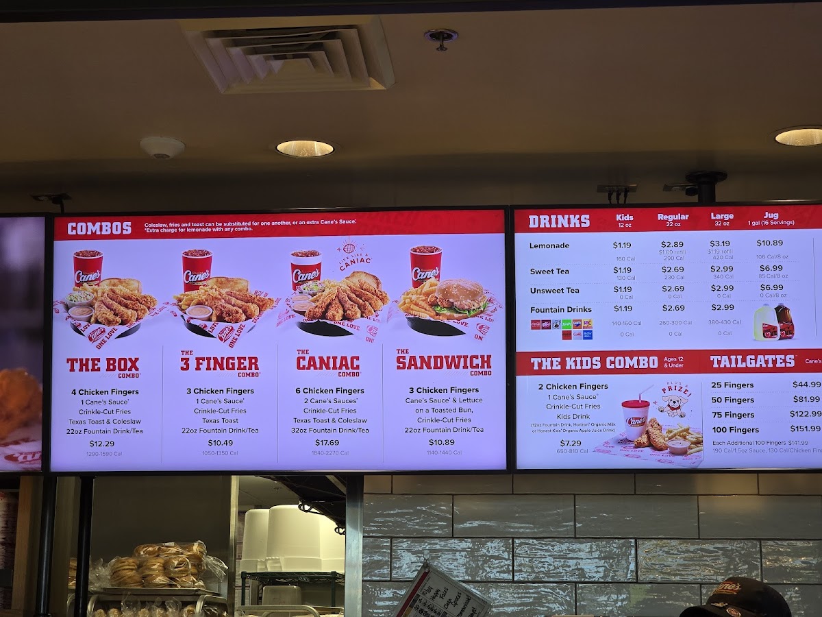 Raising Cane's Chicken Fingers Photo Menu 2