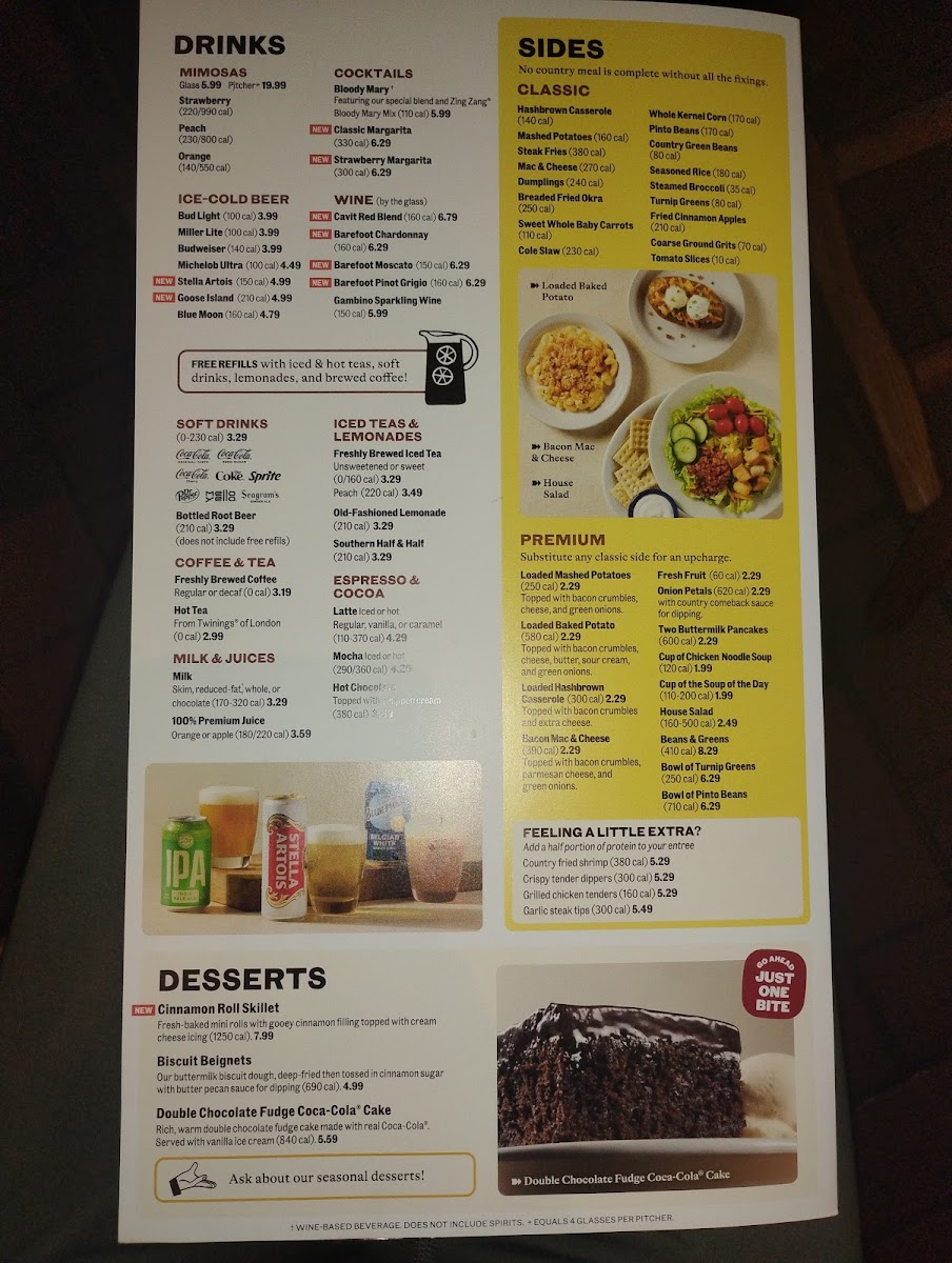 Cracker Barrel Old Country Store Photo Menu 1