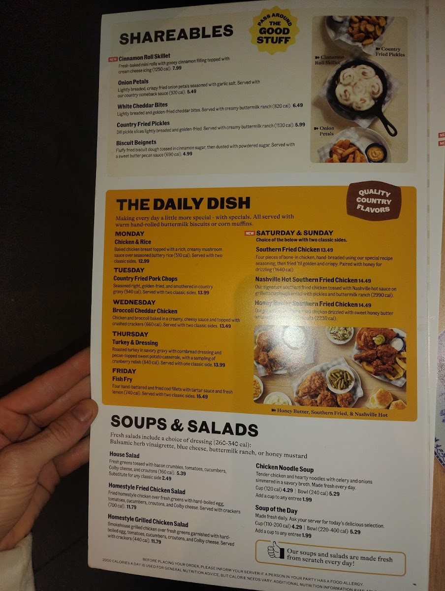 Cracker Barrel Old Country Store Photo Menu 3