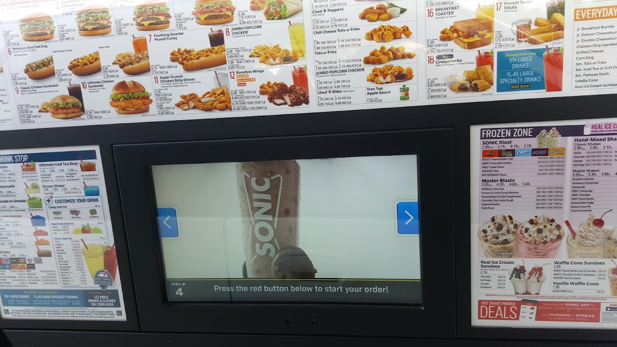 Sonic Drive-In Photo Menu 1