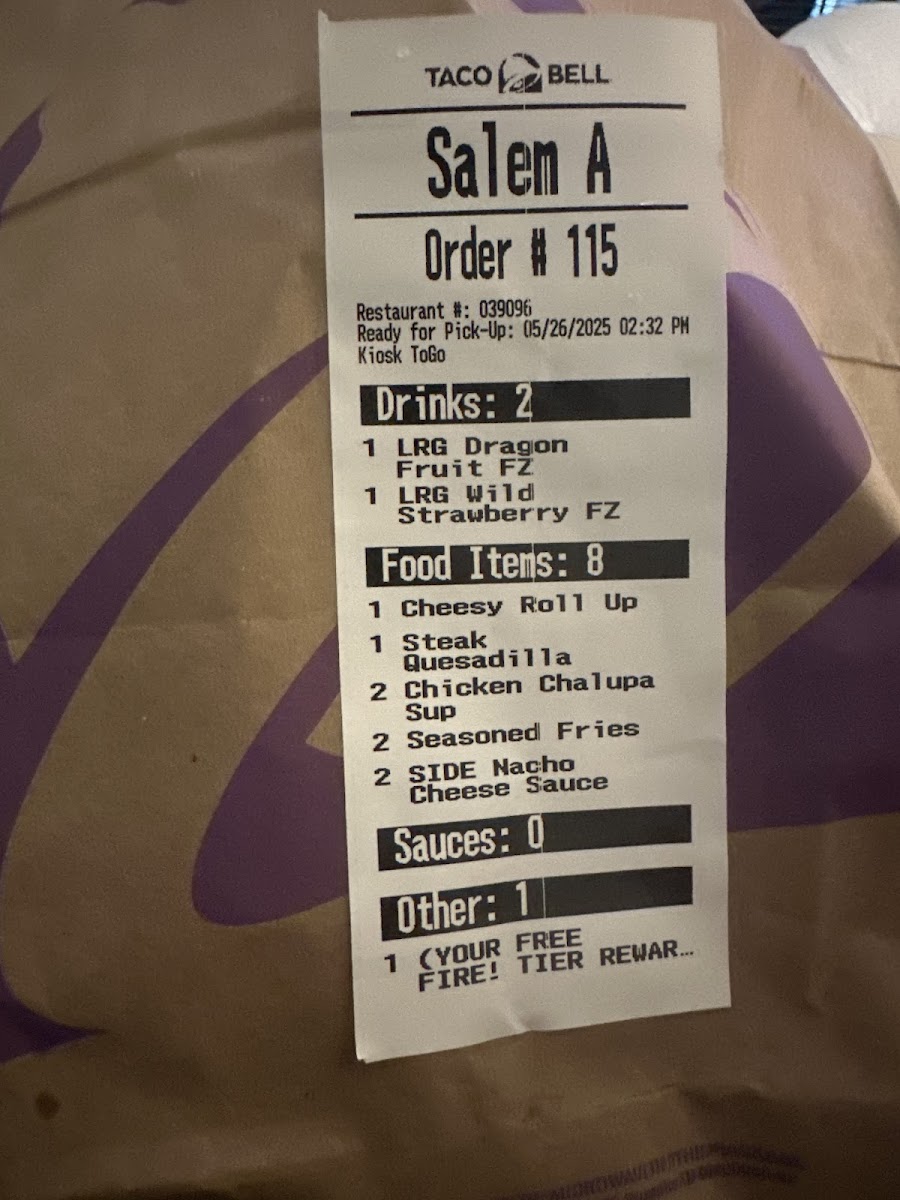Taco Bell Photo Menu 1