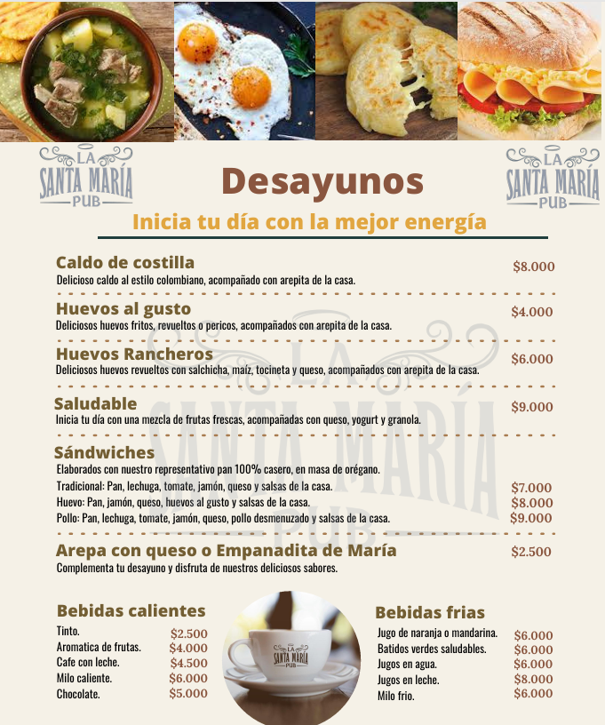 La Santa María Pub Photo Menu 1