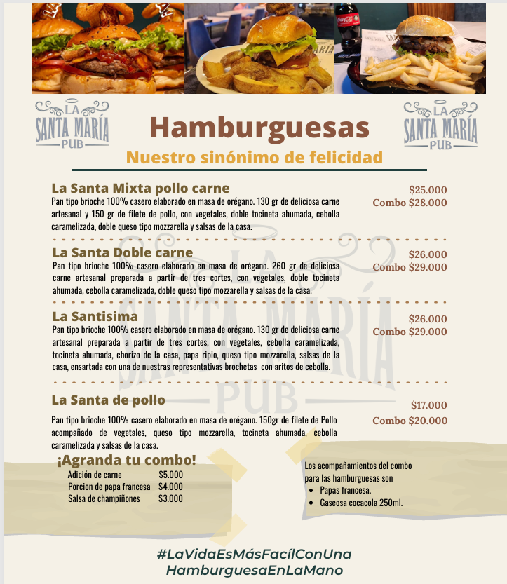 La Santa María Pub Photo Menu 2