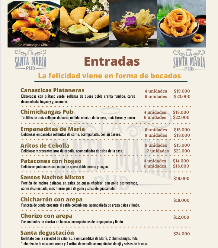 La Santa María Pub Photo Menu 3