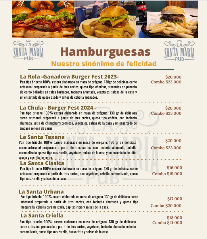La Santa María Pub Photo Menu 4