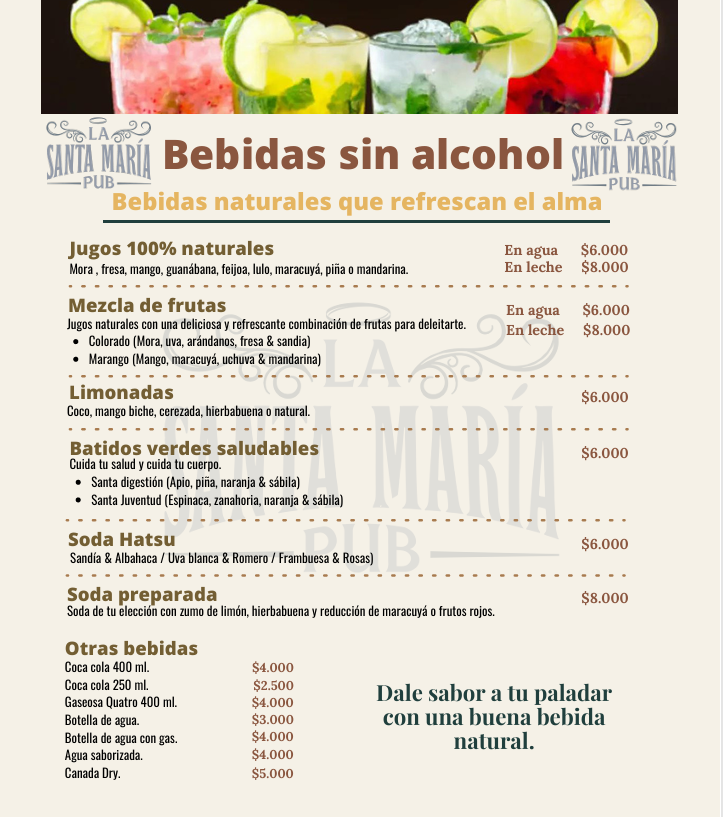 La Santa María Pub Photo Menu 5