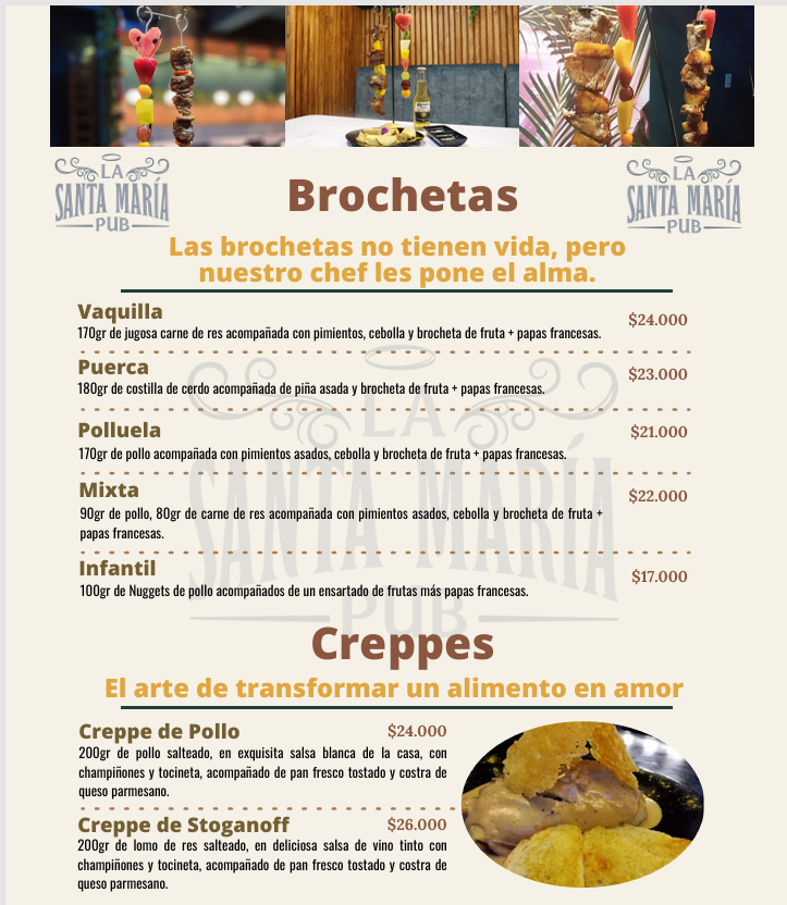 La Santa María Pub Photo Menu 7