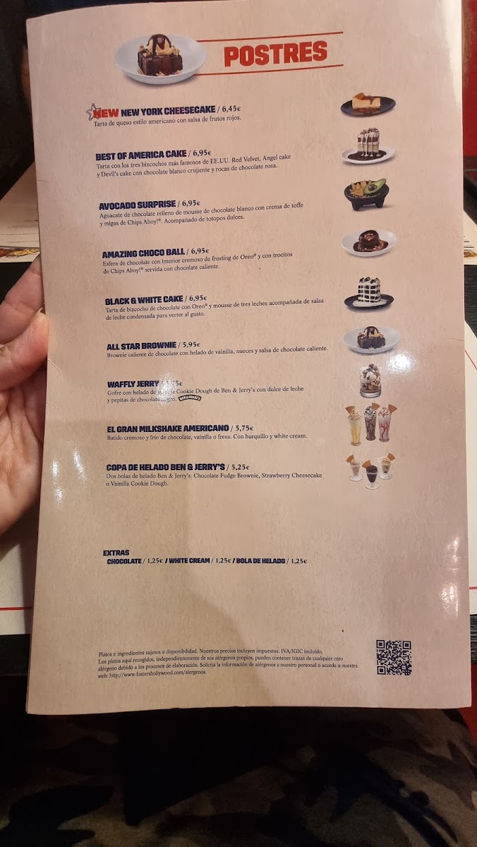 Foster's Hollywood Photo Menu 3