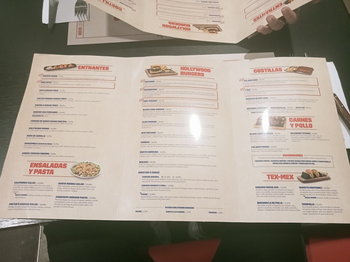 Foster's Hollywood Photo Menu 4