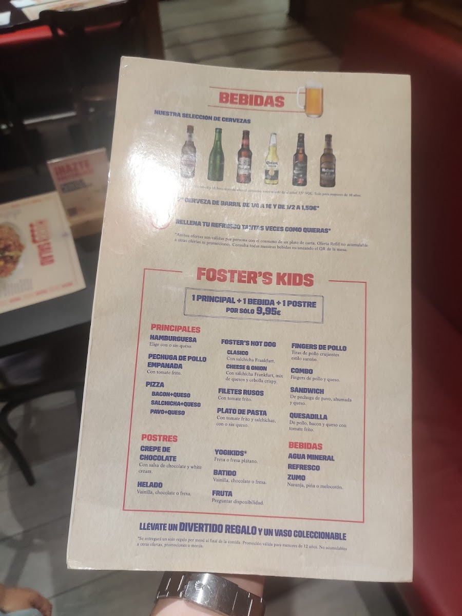 Foster's Hollywood Photo Menu 6