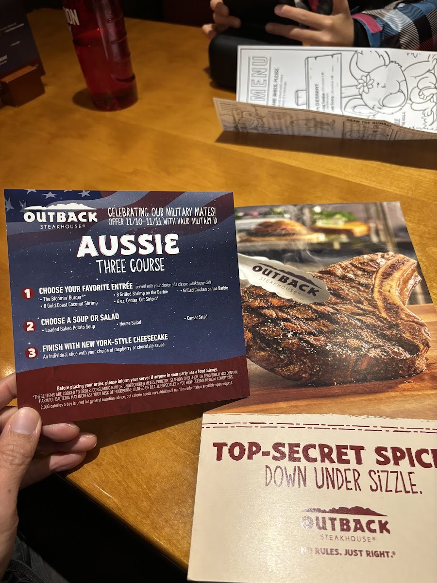 Outback Steakhouse Photo Menu 2