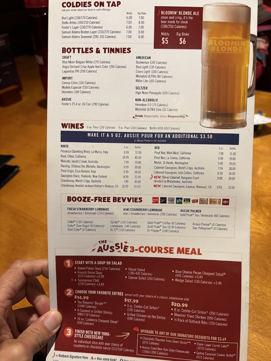 Outback Steakhouse Photo Menu 3
