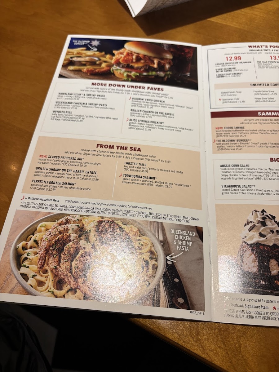 Outback Steakhouse Photo Menu 5