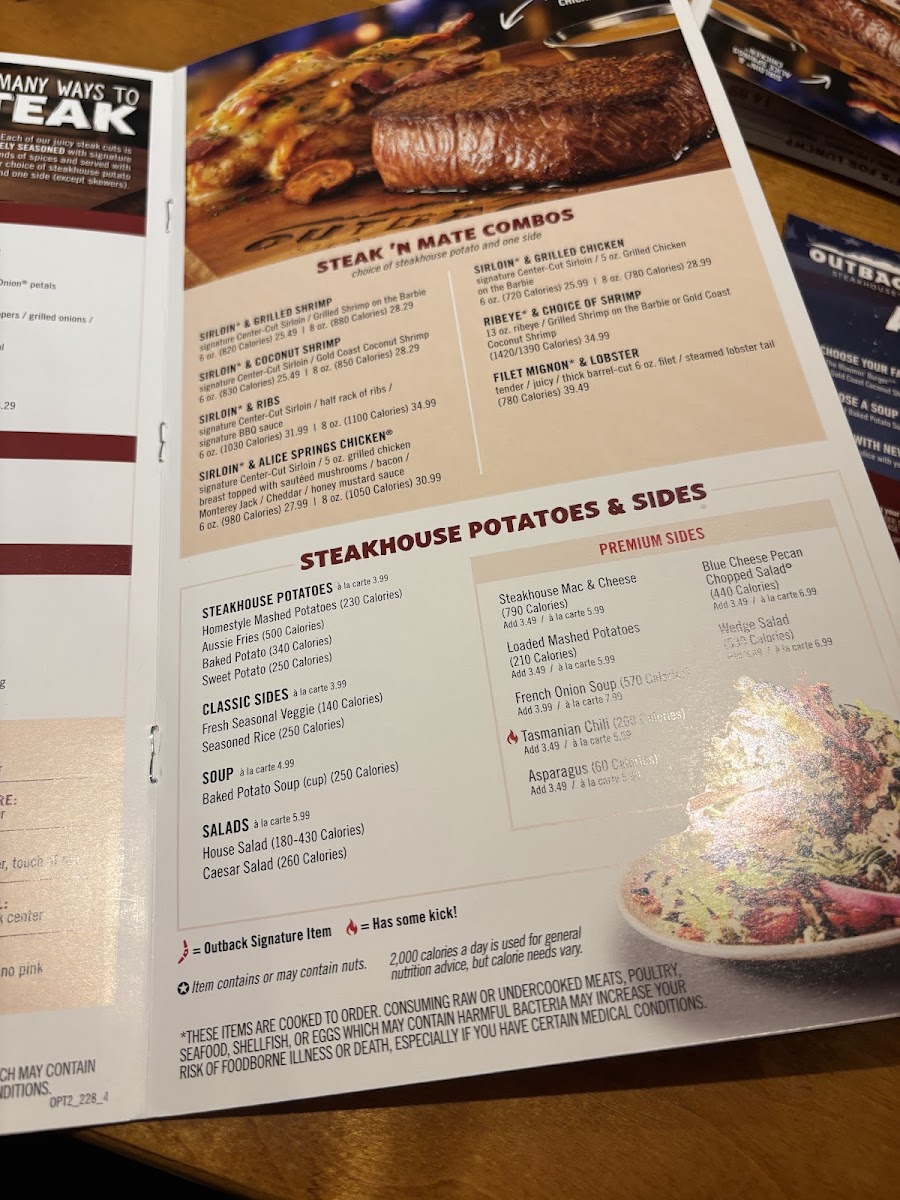 Outback Steakhouse Photo Menu 6