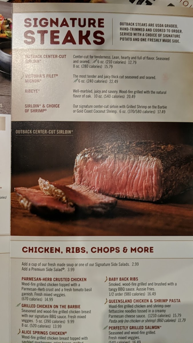 Outback Steakhouse Photo Menu 10