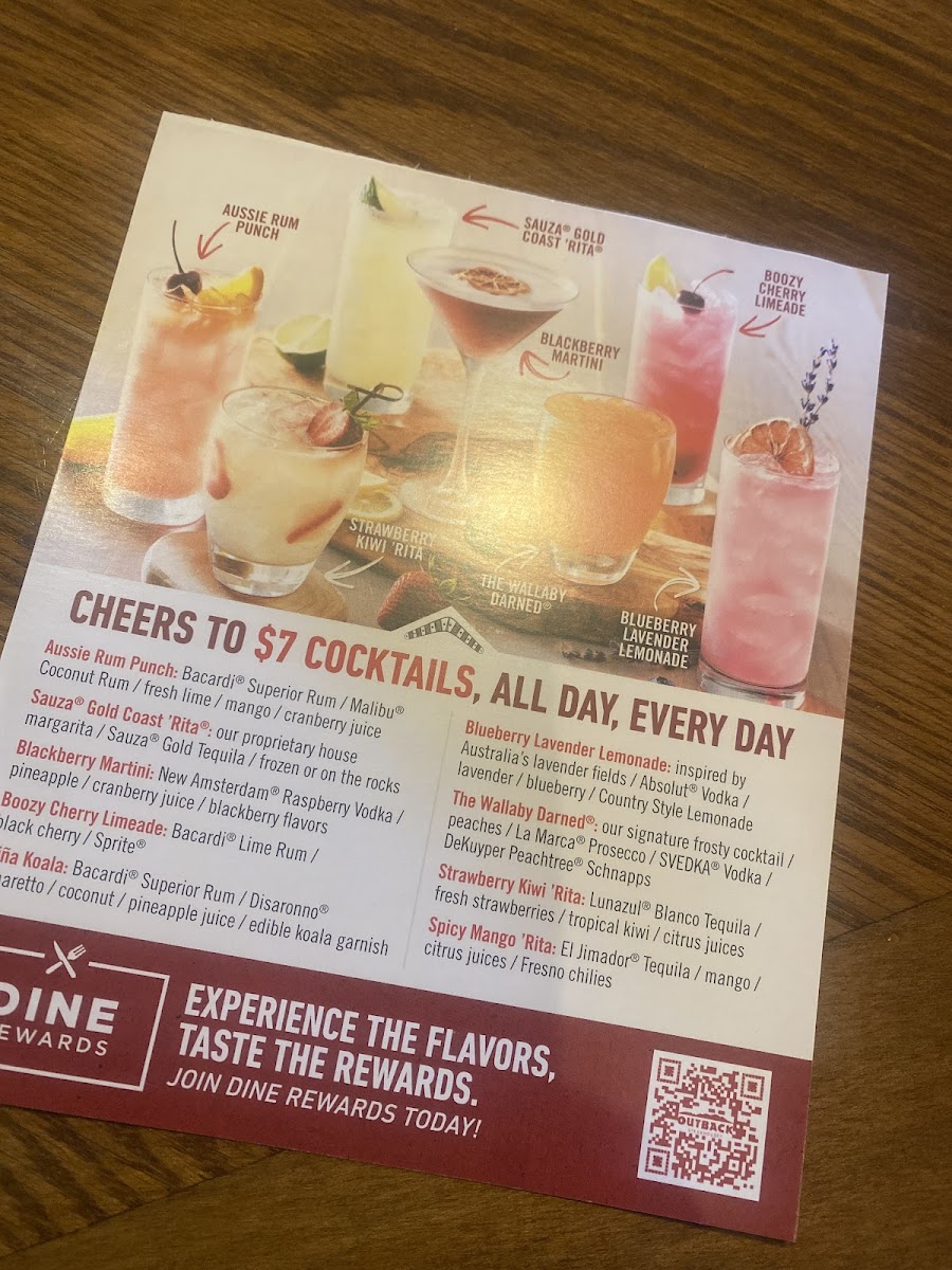 Outback Steakhouse Photo Menu 3