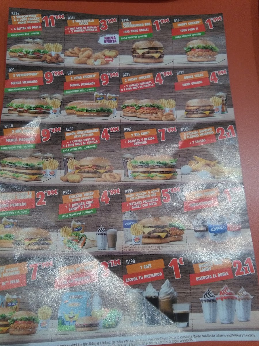 Burger King Photo Menu 1