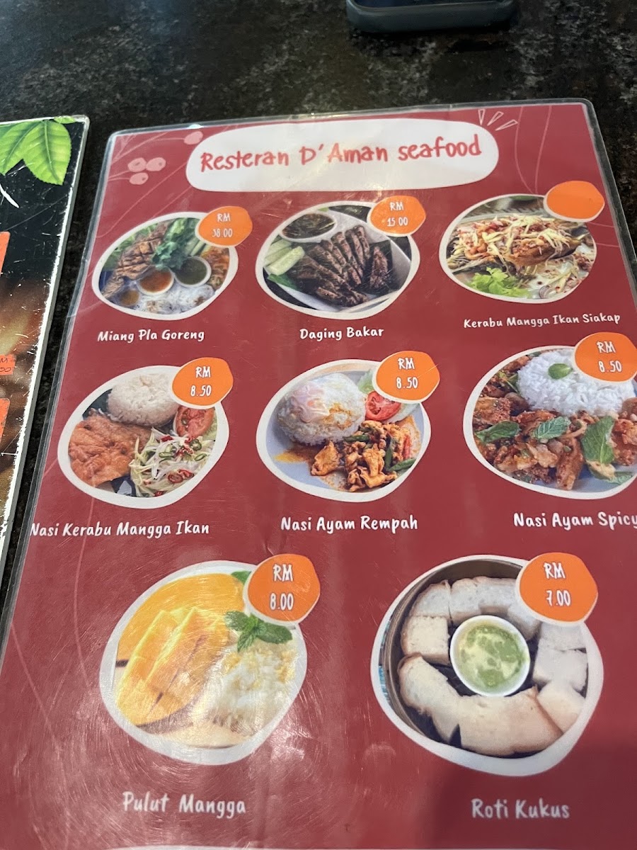 D'aman Seafood Photo Menu 1