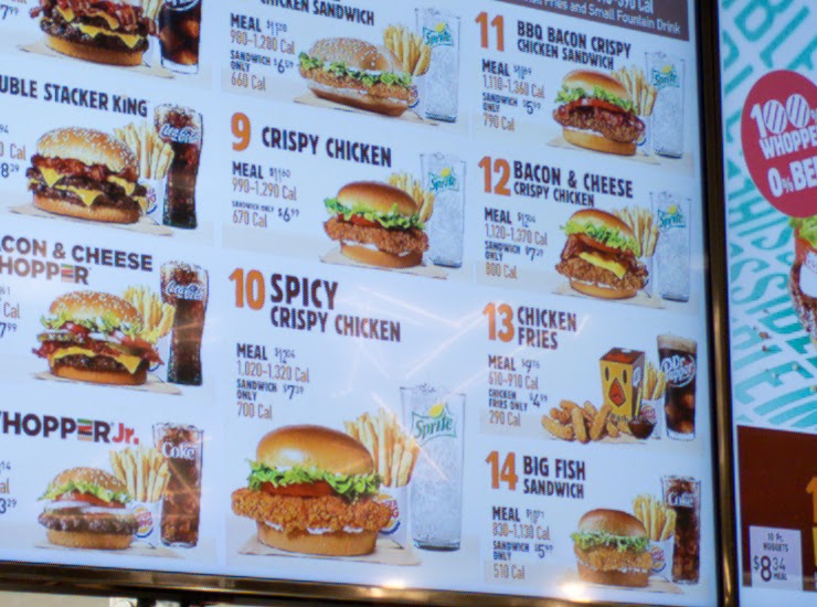 Burger King Photo Menu 1