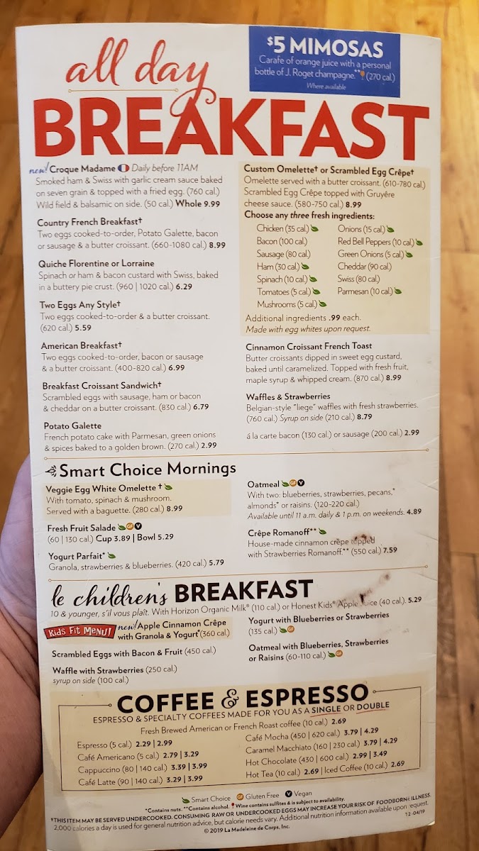 la Madeleine Photo Menu 5