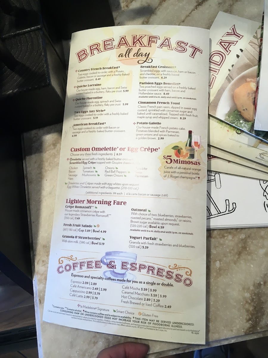 la Madeleine Photo Menu 6
