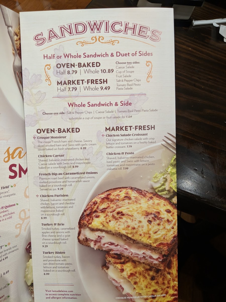 la Madeleine Photo Menu 9