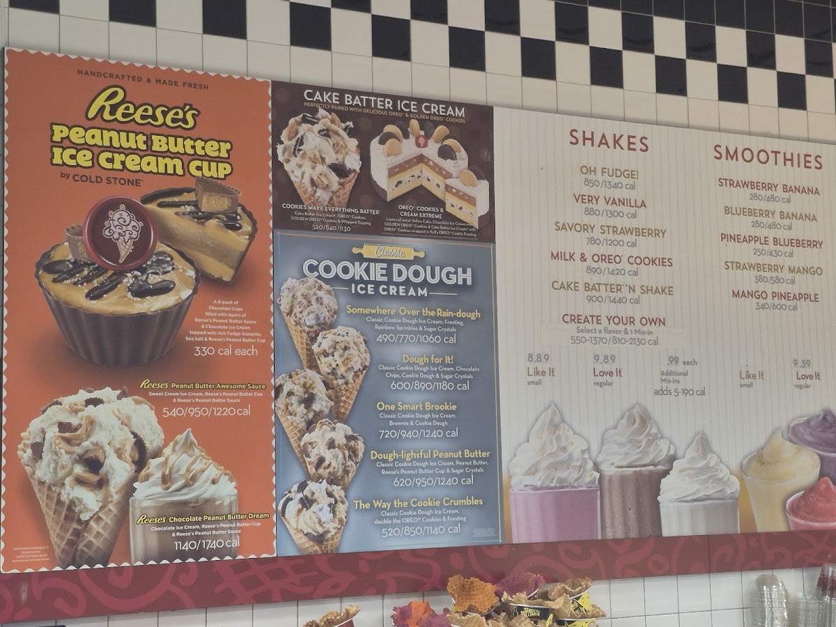 Cold Stone Creamery Photo Menu 1