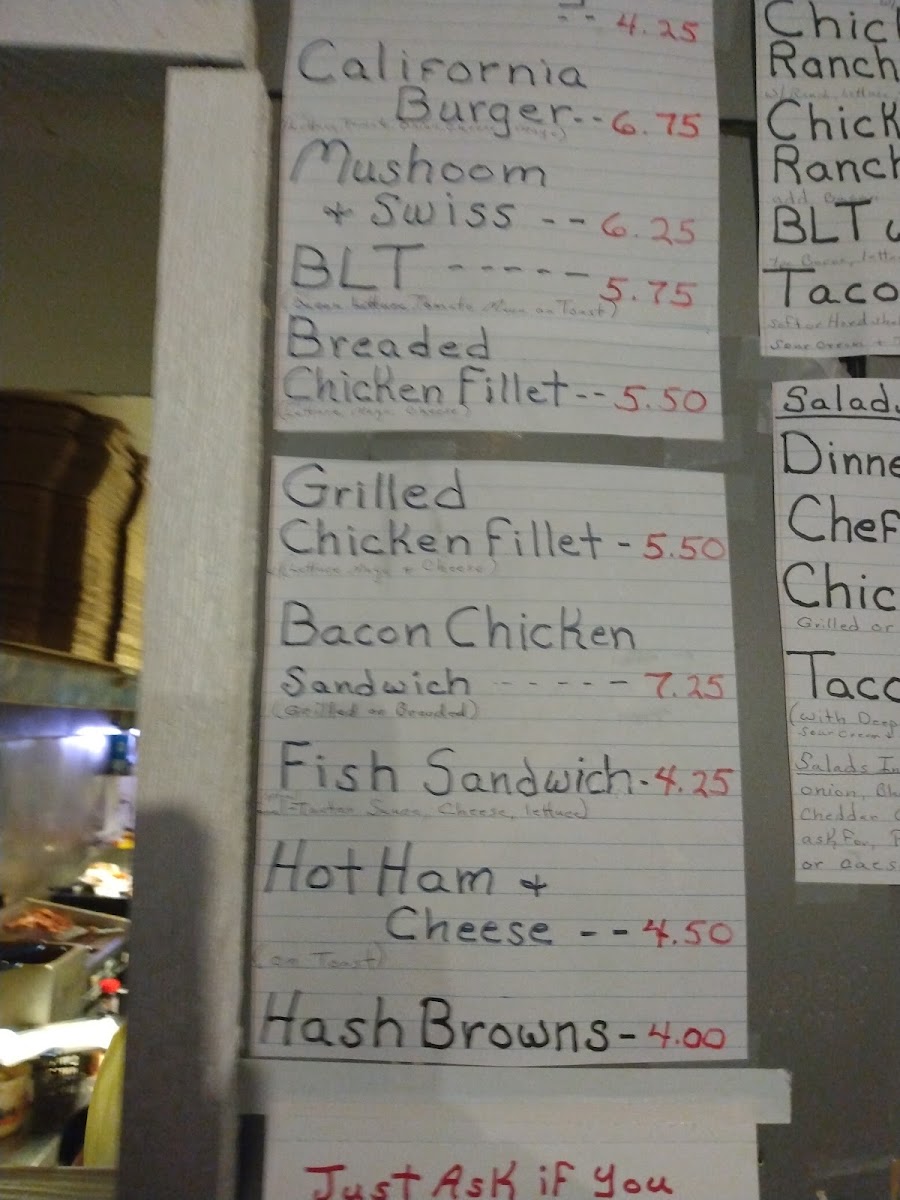 The Shack Photo Menu 2