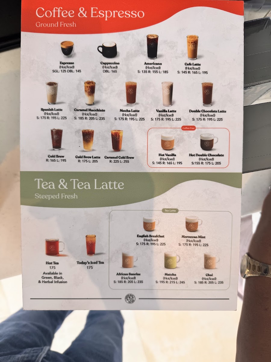 The Coffee Bean & Tea Leaf Photo Menu 1