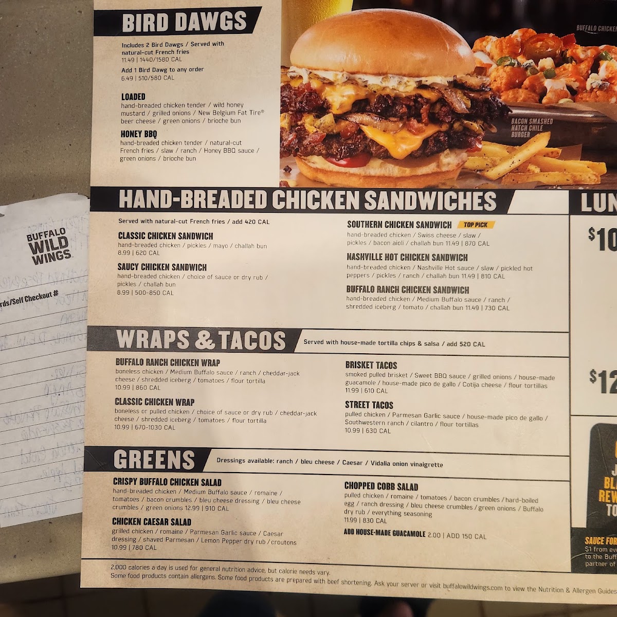 Buffalo Wild Wings Photo Menu 2