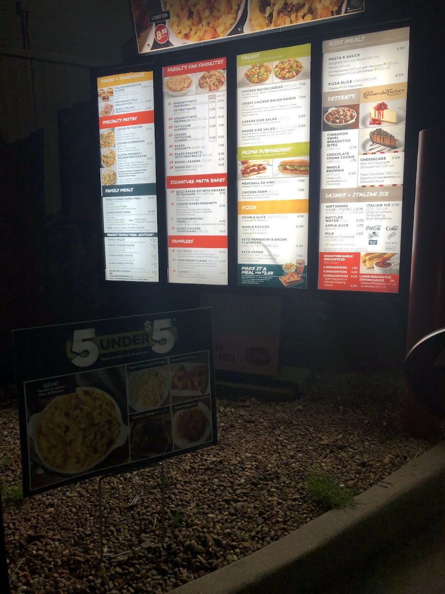 Fazoli's Photo Menu 3