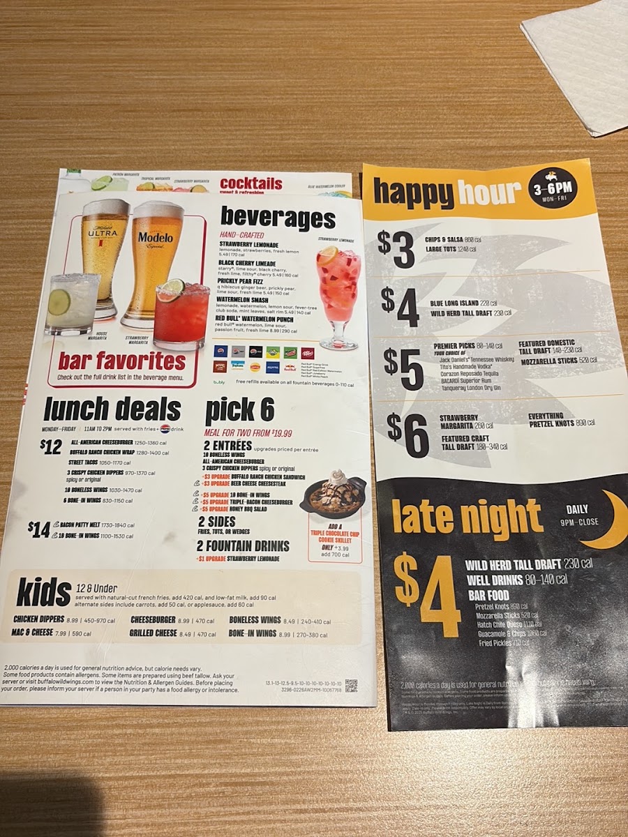 Buffalo Wild Wings Photo Menu 1