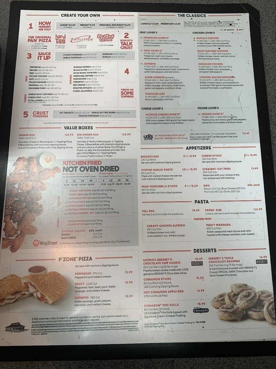 Pizza Hut Photo Menu 1