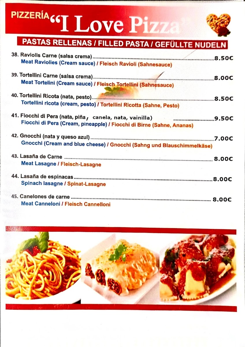 I Love Pizza Photo Menu 1